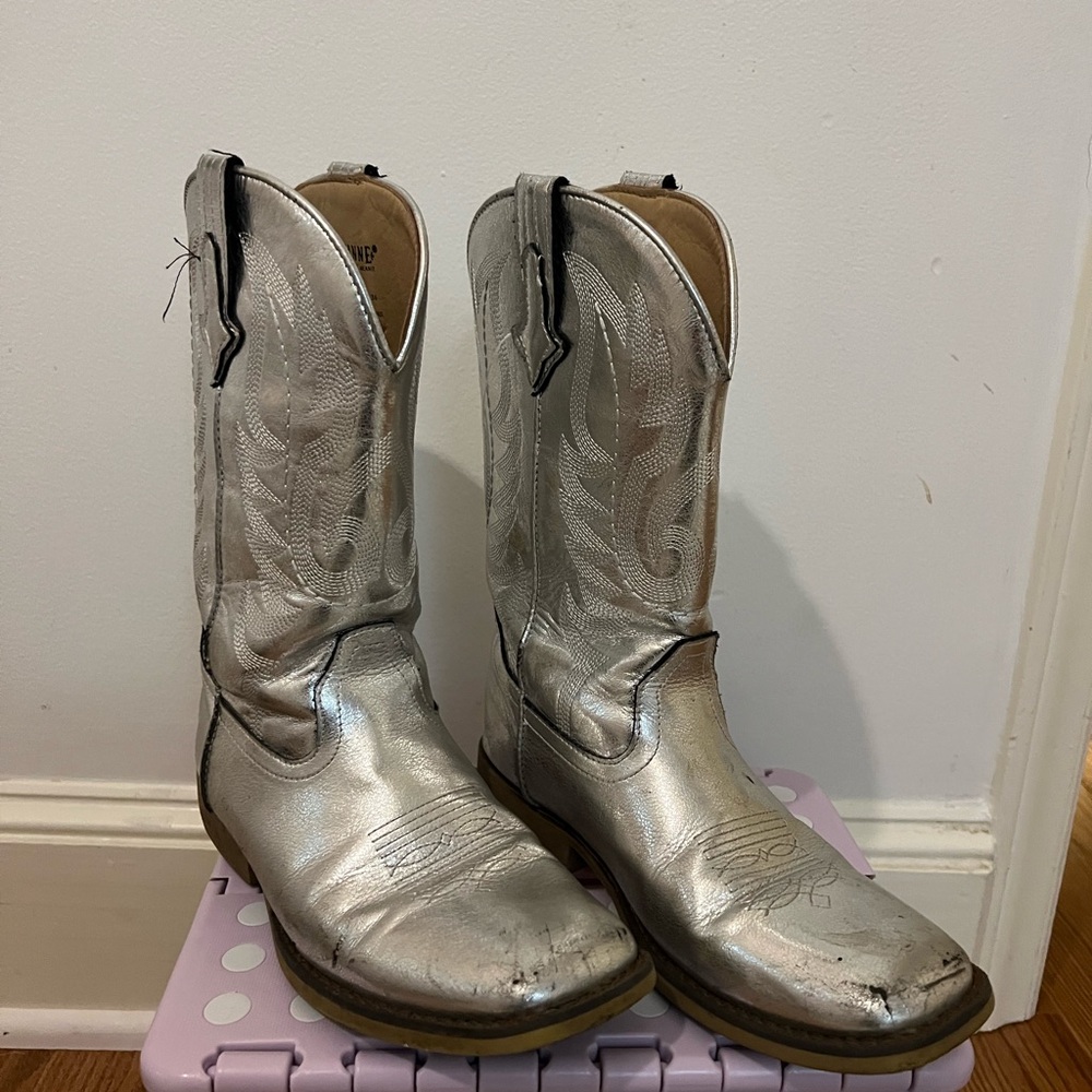 Silver Cowboy Boots